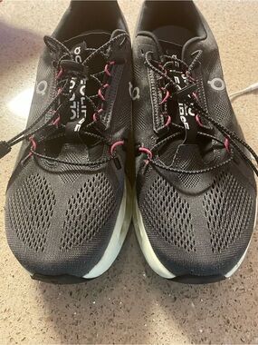 On Running Men's Black Sneakers with Pink Accents